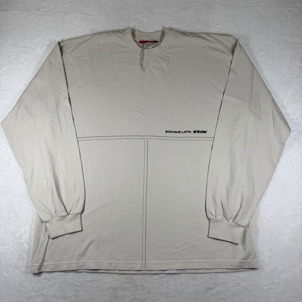 Eckhaus Latta x Tinder Available Long Sleeve Graphic T-Shirt Beige Mens XL